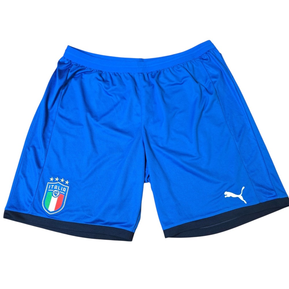 PUMA Italia FIGC Soccer Shorts Blue Men's XL / TG Athletic Football Training